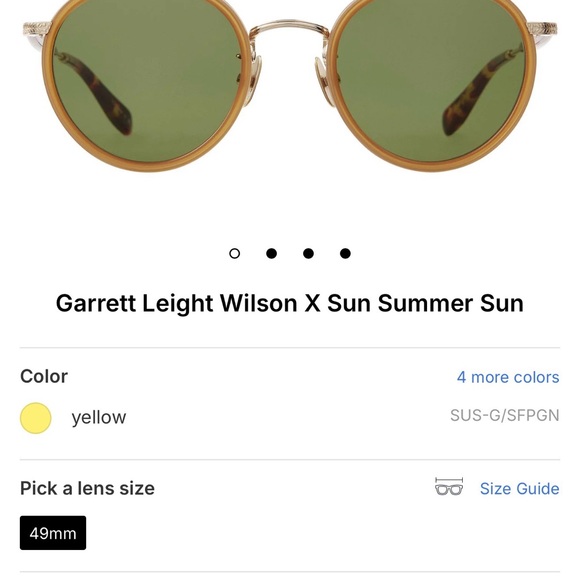 Persol Sunglasses Garrett Leight Wilson X Sun Summer Sun - Yellow - Picture 2 of 2